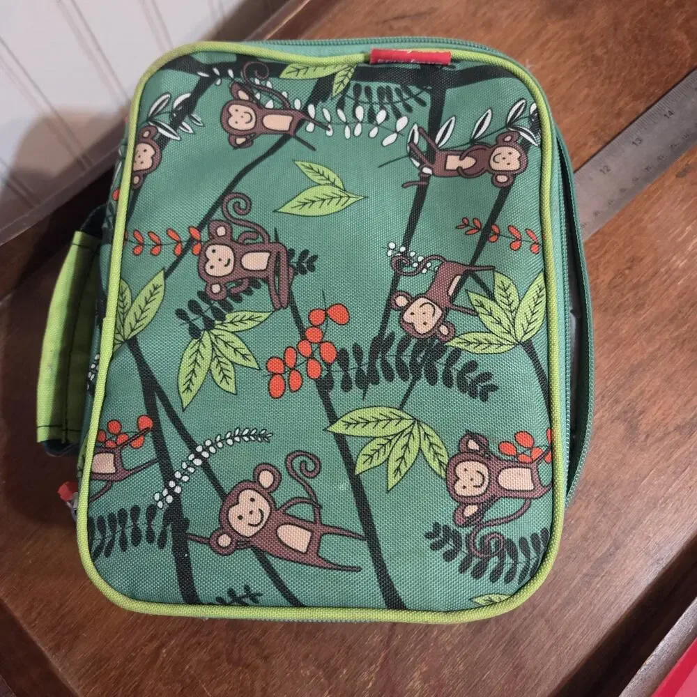 Cheeky Kids-Monkey- Children Insulated Lunch Bag Box - Inside Pocket-soft sided